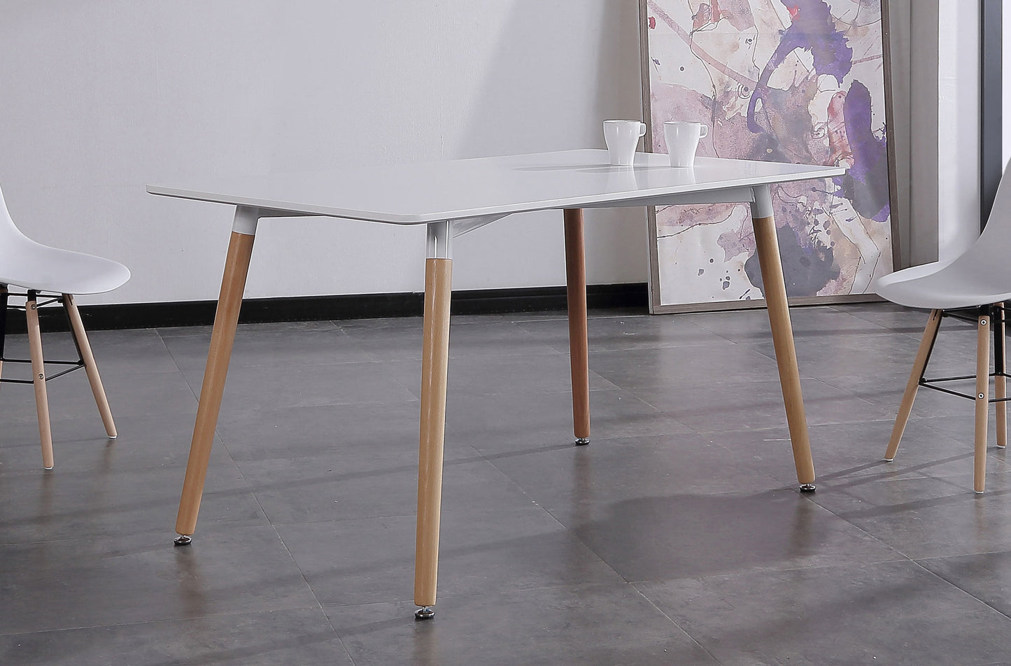 MESA COMEDOR FIJA MANILA 140 x 80 CM BLANCO / HAYA