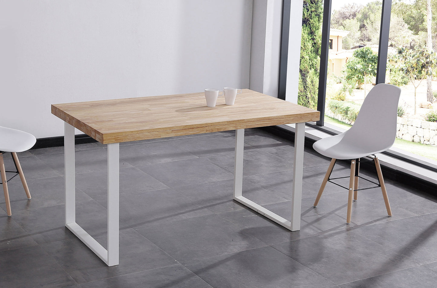 MESA COMEDOR FIJA OSAKA 140 x 80 CM ROBLE NORDISH / BLANCO
