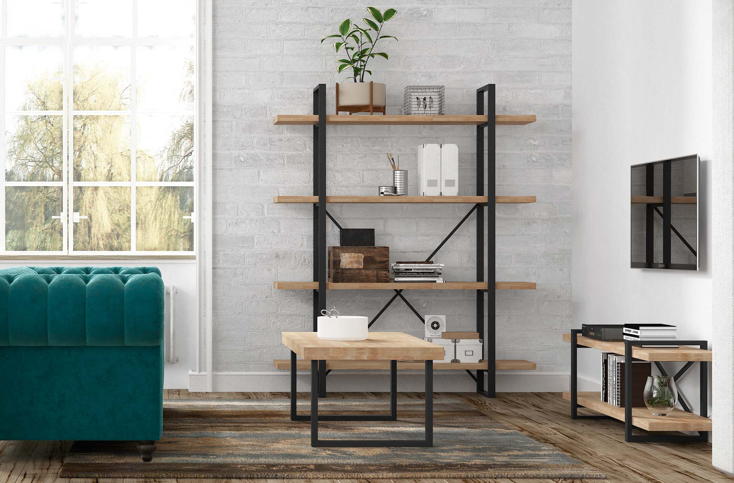MESA CENTRO MAGMA 120 x 60 CM ROBLE NORDISH / NEGRO
