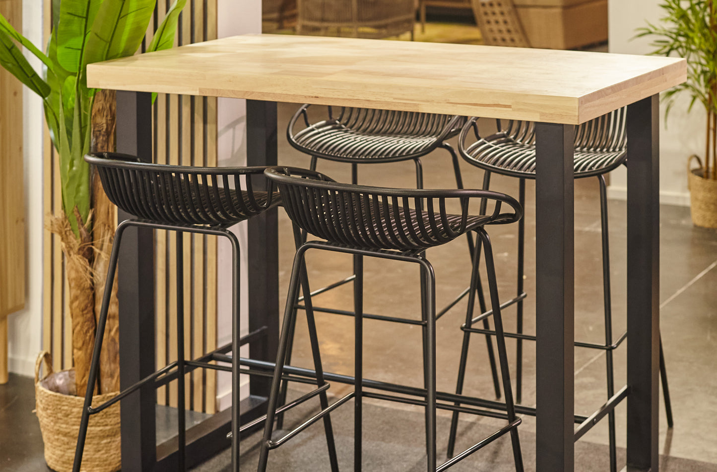 MESA ALTA EMPIRE STATE 120 x 70 CM ROBLE NORDISH / NEGRO