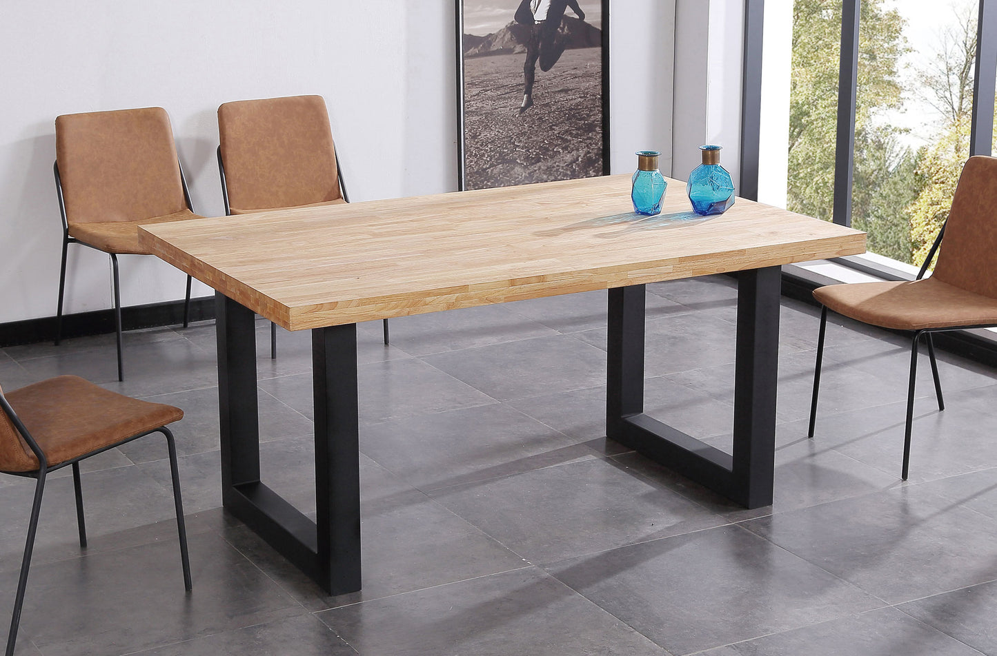 MESA COMEDOR FIJA TORONTO 160 x 100 CM ROBLE NORDISH / NEGRO