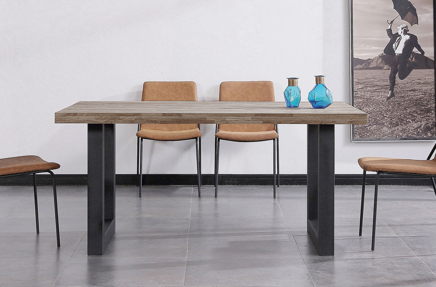 MESA COMEDOR FIJA TORONTO 160 x 100 CM ROBLE AMERICAN / NEGRO