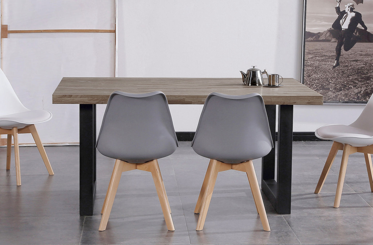 MESA COMEDOR FIJA TORONTO 160 x 100 CM ROBLE AMERICAN / NEGRO