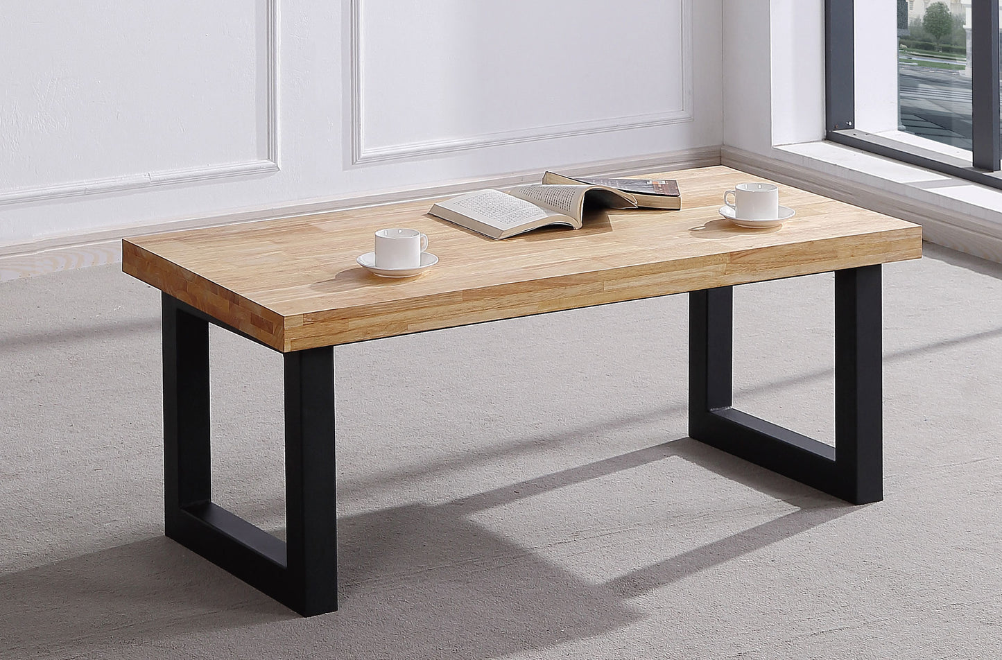 MESA CENTRO ELEVABLE ECLIPSE 120 x 60 CM ROBLE NORDISH/ NEGRO
