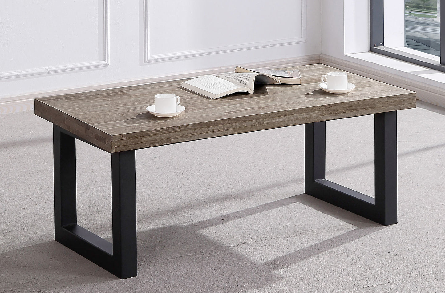 MESA CENTRO ELEVABLE ECLIPSE 120 x 60 CM ROBLE AMERICAN / NEGRO