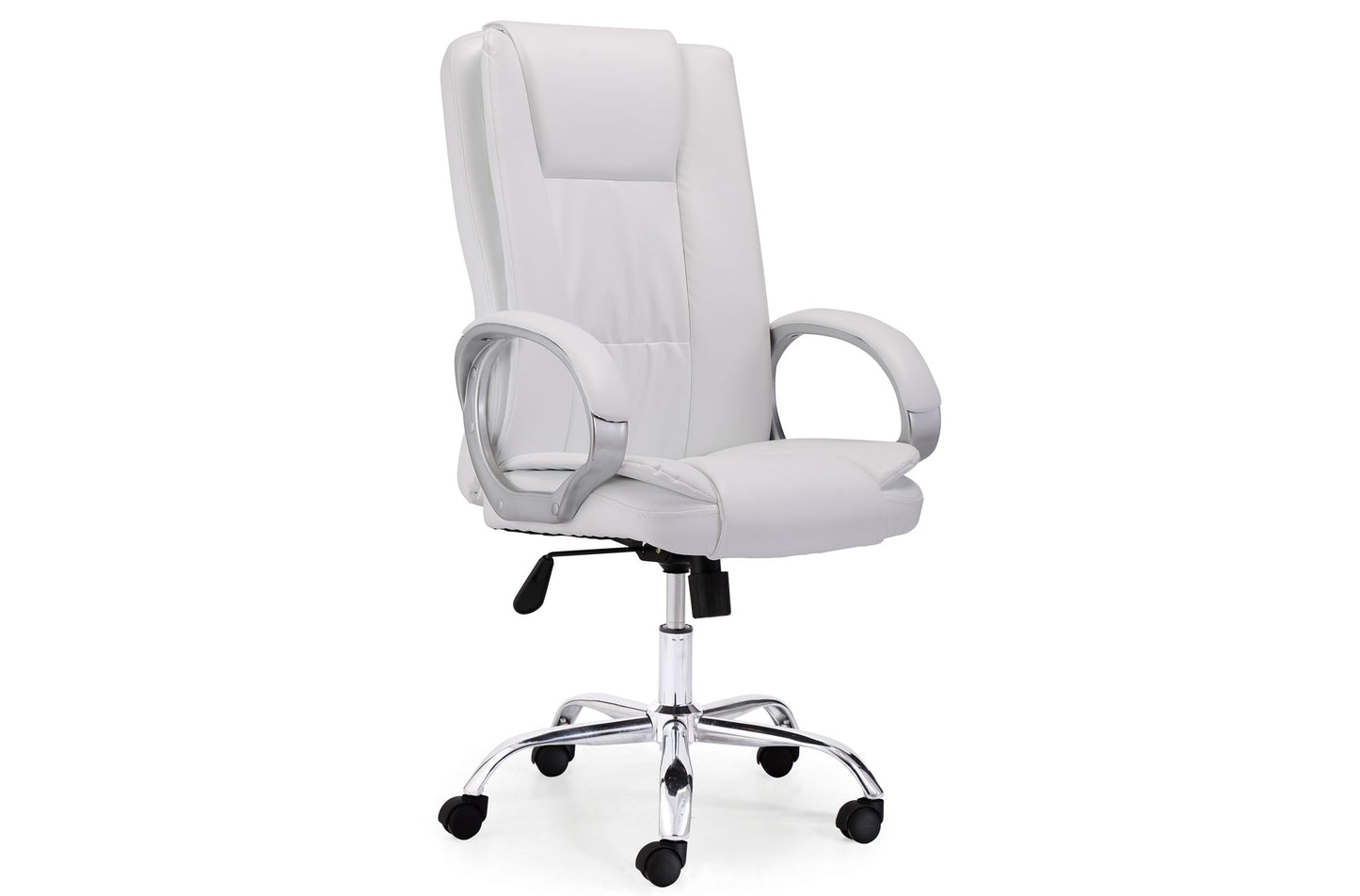 SILLÓN GIRATORIO METEOR SÍMIL PIEL BLANCO