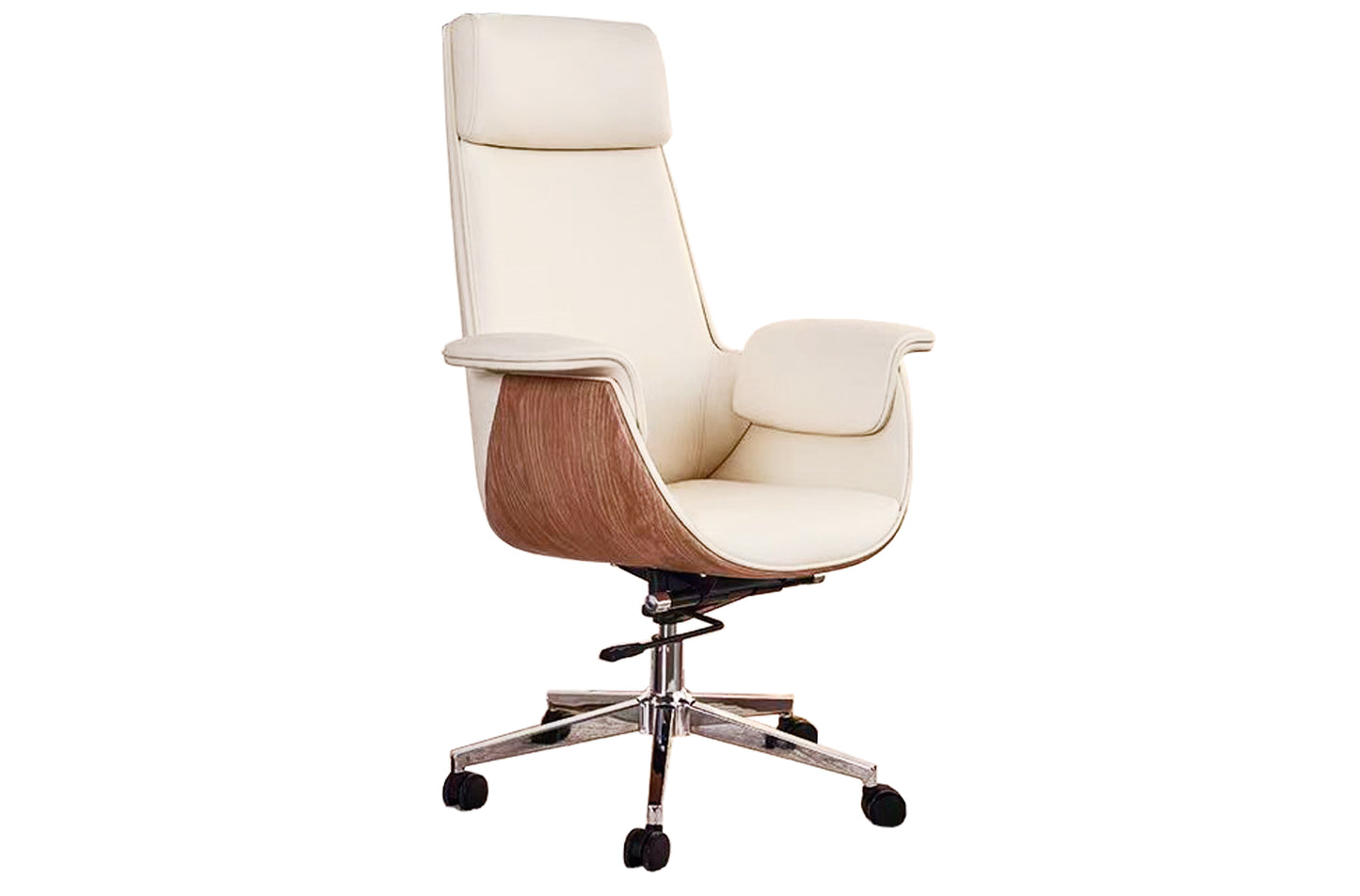 SILLON GIRATORIO OMEGA ALTO / SIMIL PIEL CREMA