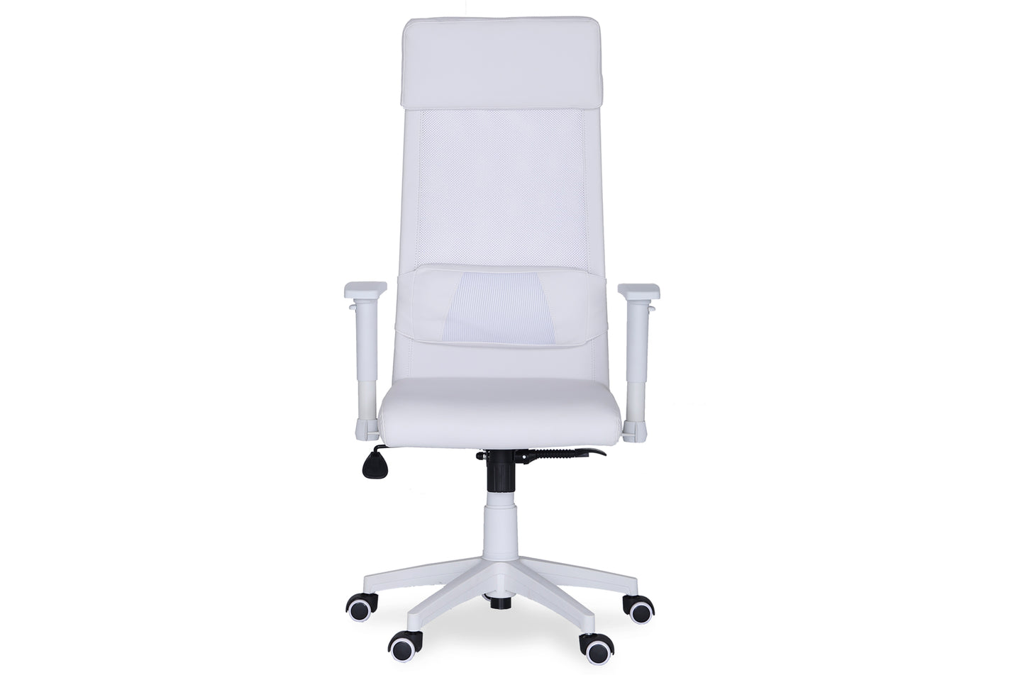 SILLÓN GIRATORIO COSMOS SÍMIL PIEL / RED TRANSPIRABLE BLANCO