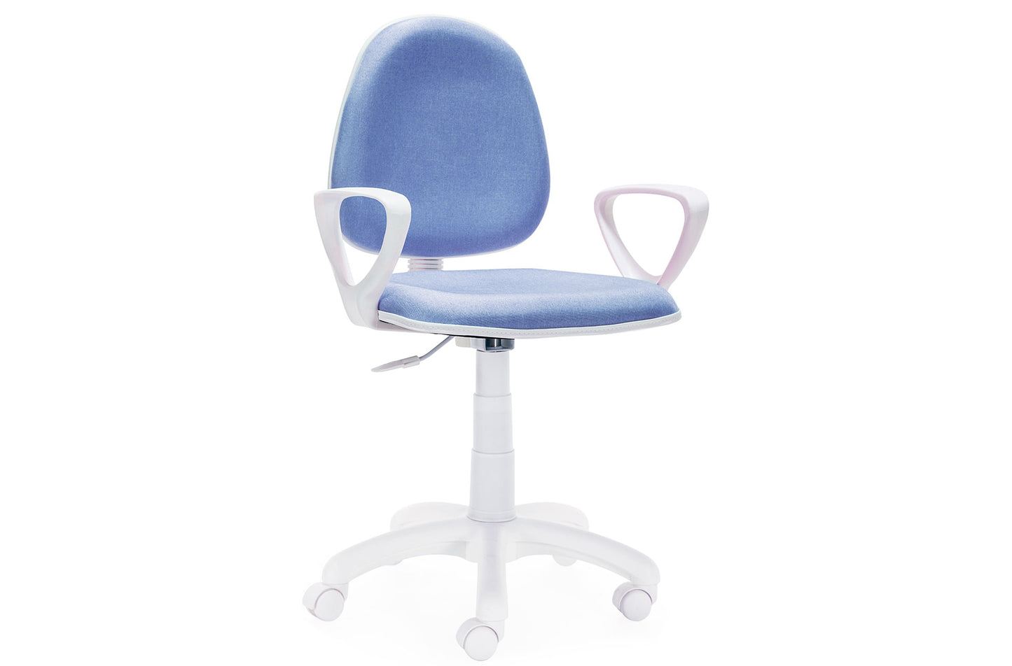 SILLA DE ESCRITORIO GIRATORIA MODELO EUROPA AZUL / ESTRUCTURA BLANCA