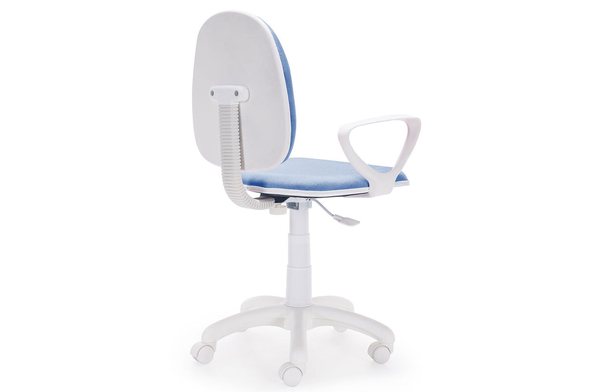 Silla de Escritorio Giratoria Modelo Dolphin Azul / Estructura Blanca