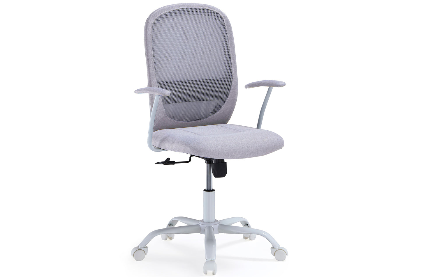 SILLON GIRATORIO MAGGIE EVO TEJIDO GRIS PEARL / ESTRUCTURA BLANCA