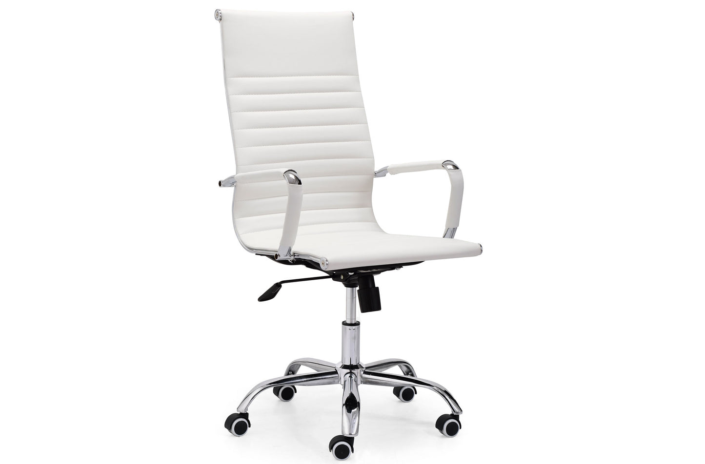 SILLÓN GIRATORIO LETTER SÍMIL PIEL BLANCO