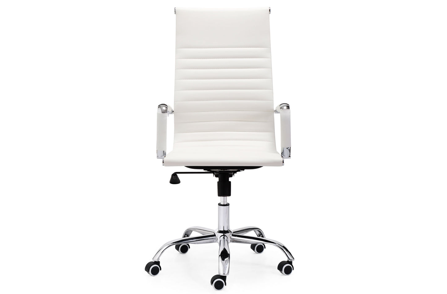 SILLÓN GIRATORIO LETTER SÍMIL PIEL BLANCO