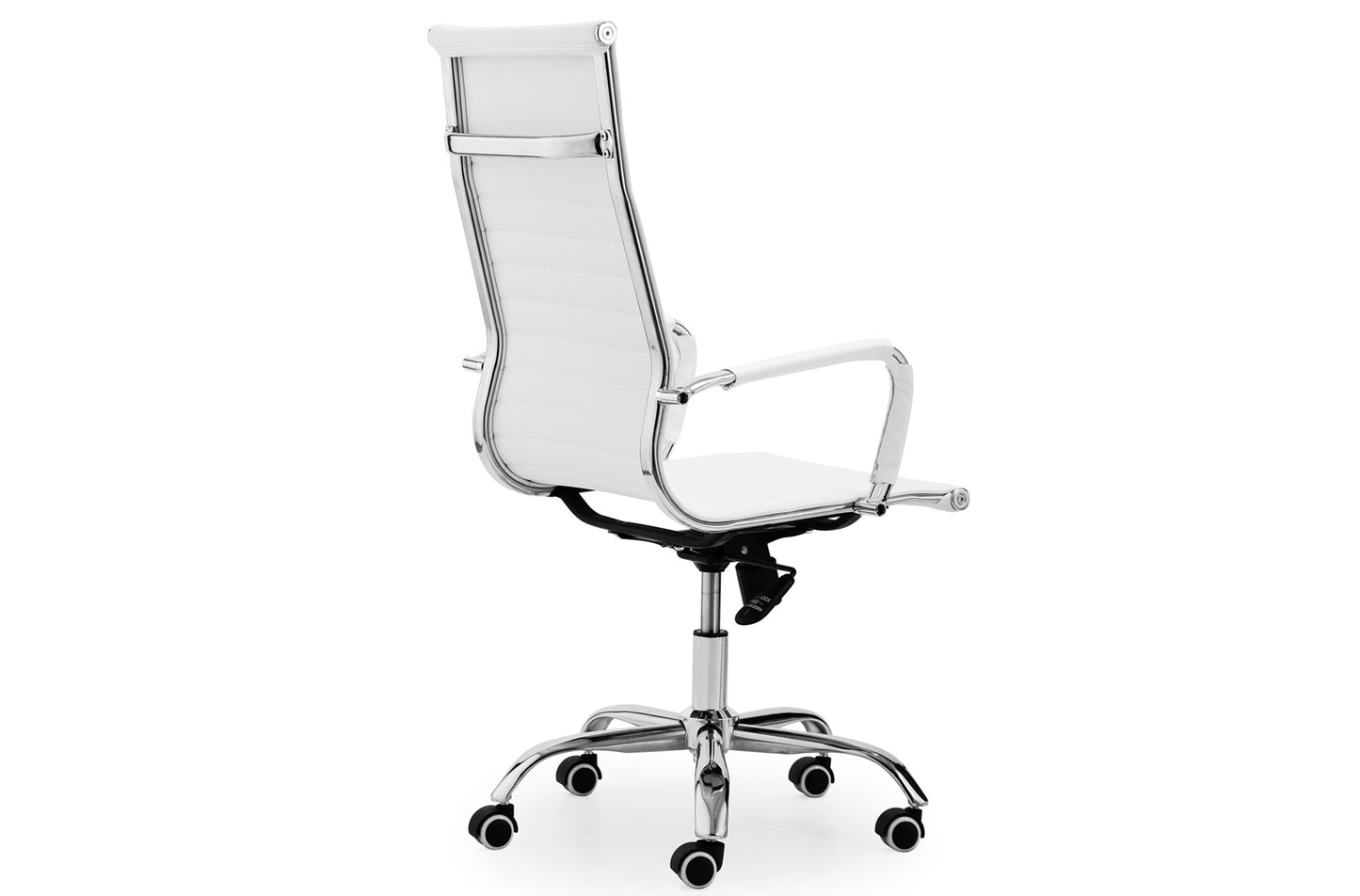 SILLÓN GIRATORIO LETTER SÍMIL PIEL BLANCO