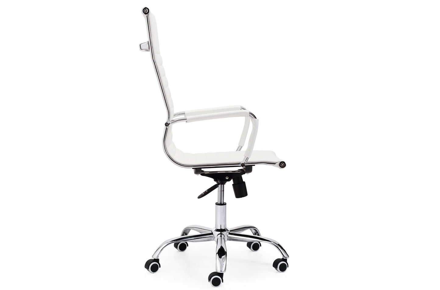 SILLÓN GIRATORIO LETTER SÍMIL PIEL BLANCO