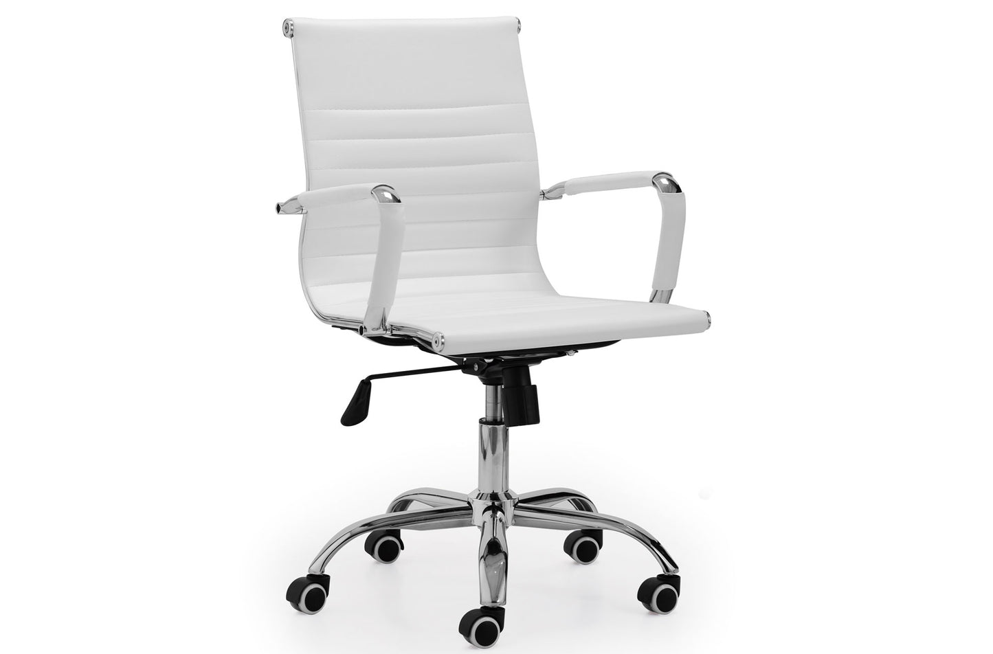 SILLÓN GIRATORIO LUCY SÍMIL PIEL BLANCO