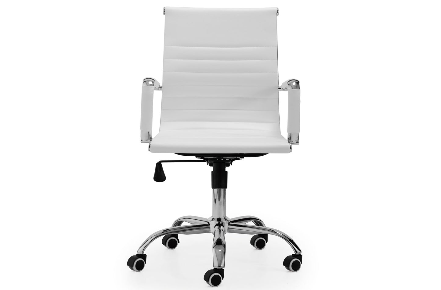 SILLÓN GIRATORIO LUCY SÍMIL PIEL BLANCO