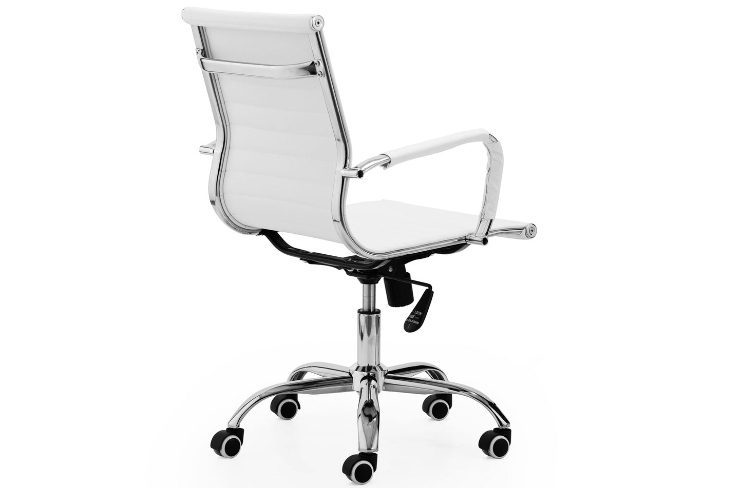 SILLÓN GIRATORIO LUCY SÍMIL PIEL BLANCO