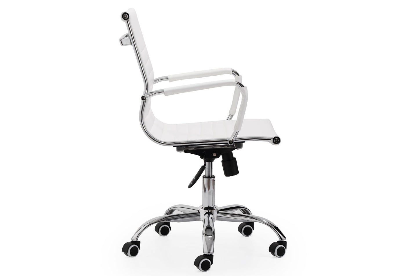 SILLÓN GIRATORIO LUCY SÍMIL PIEL BLANCO
