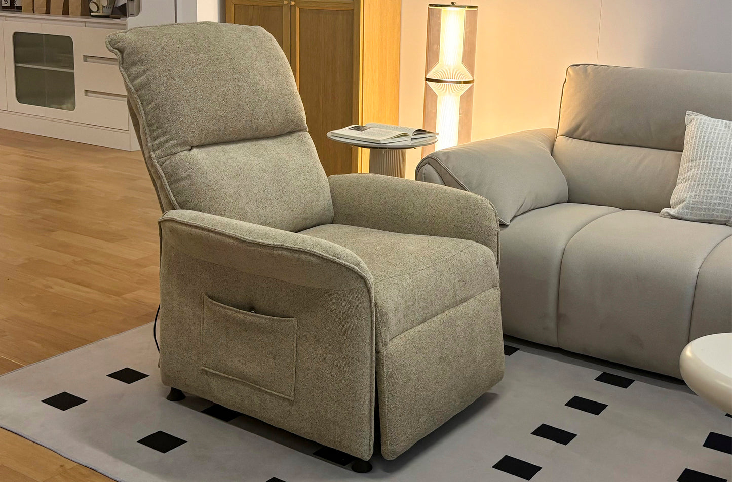 SILLON RELAX MASAJE ELEGY TEJIDO BEIGE ARENA