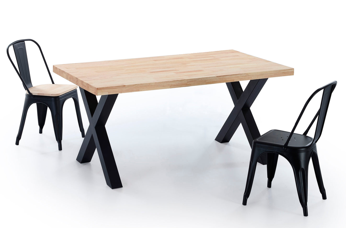 MESA COMEDOR FIJA NUEVA YORK 160 x 90 CM ROBLE / NEGRO