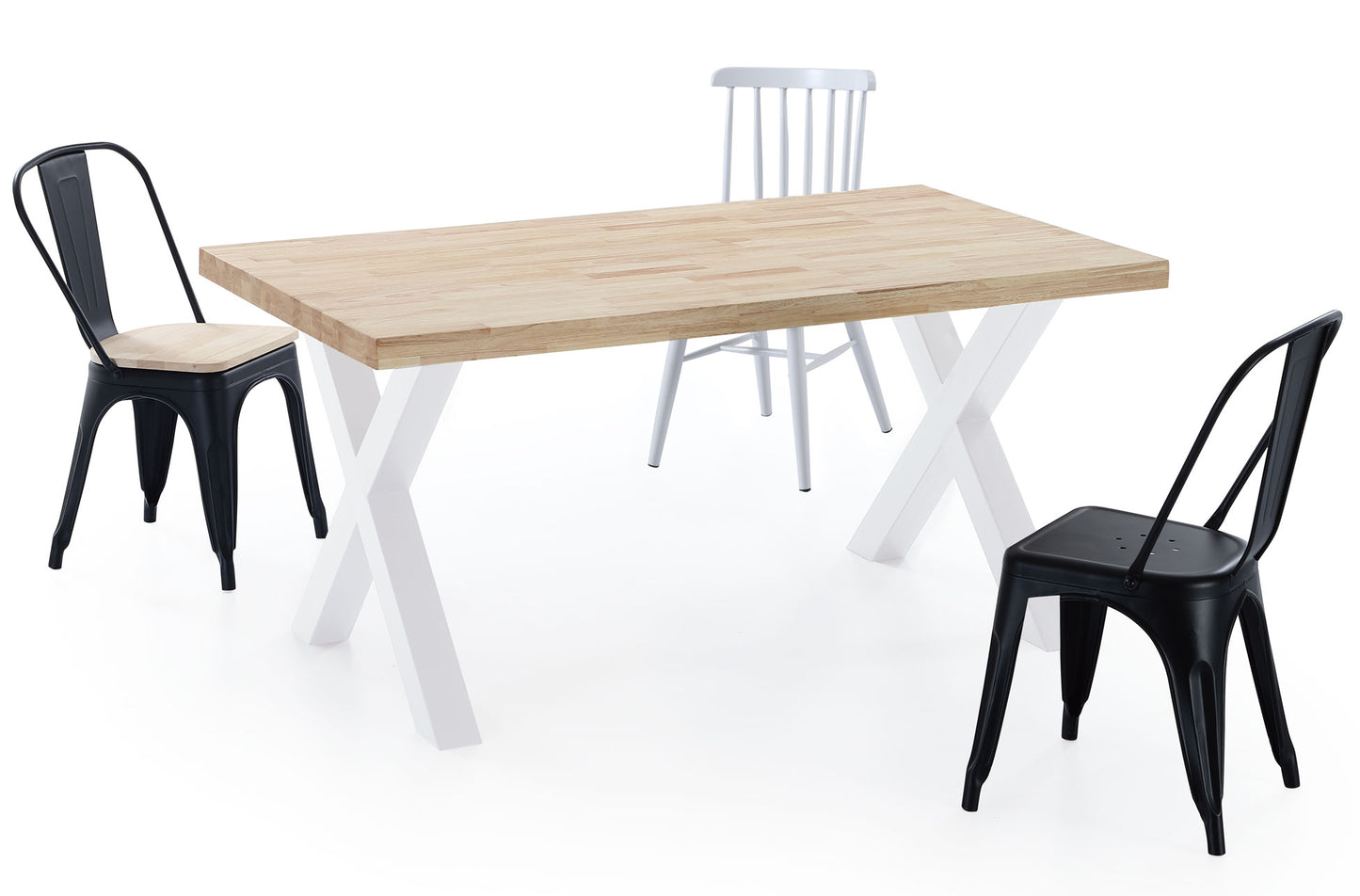 MESA COMEDOR FIJA NUEVA YORK 160 x 90 CM ROBLE NORDISH / BLANCO