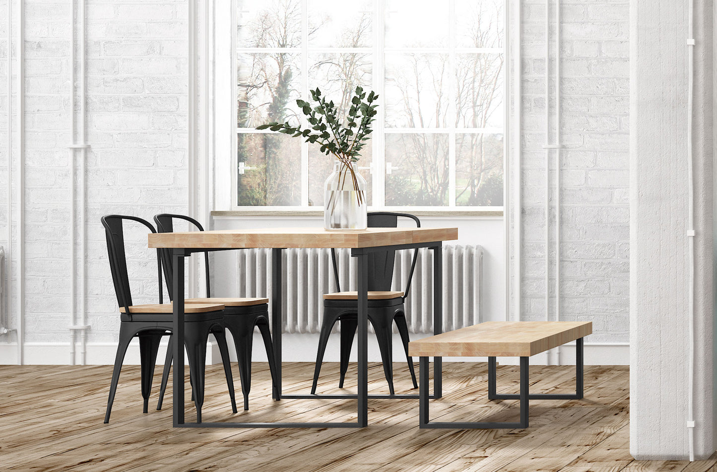 BANCO ASIENTO LOFT ROBLE NORDISH / NEGRO