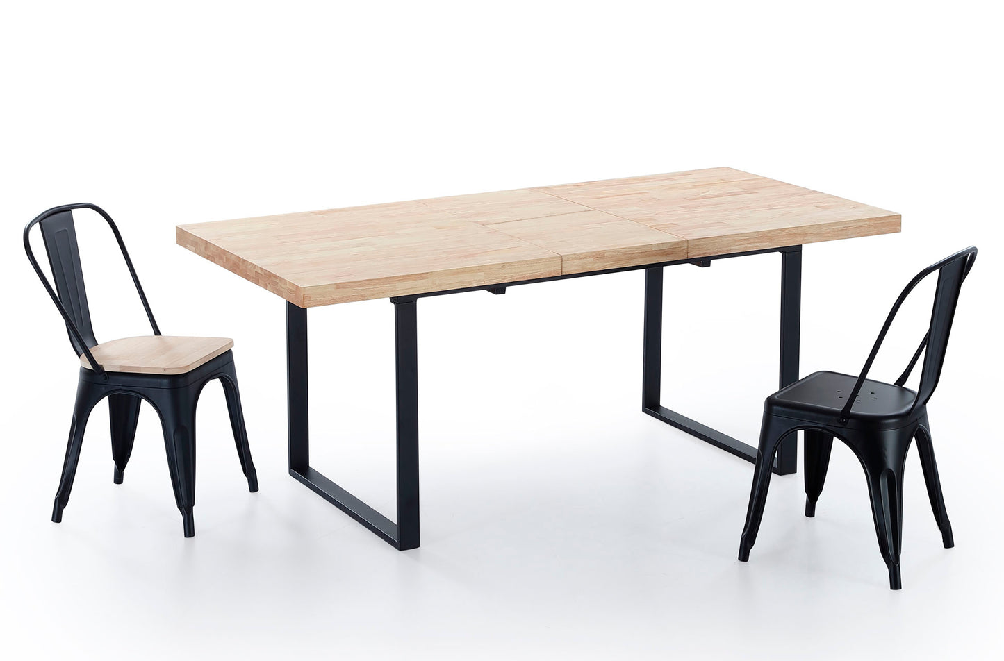 MESA COMEDOR EXTENSIBLE OPORTO 140/180 x 80 CM ROBLE NORDISH / NEGRO