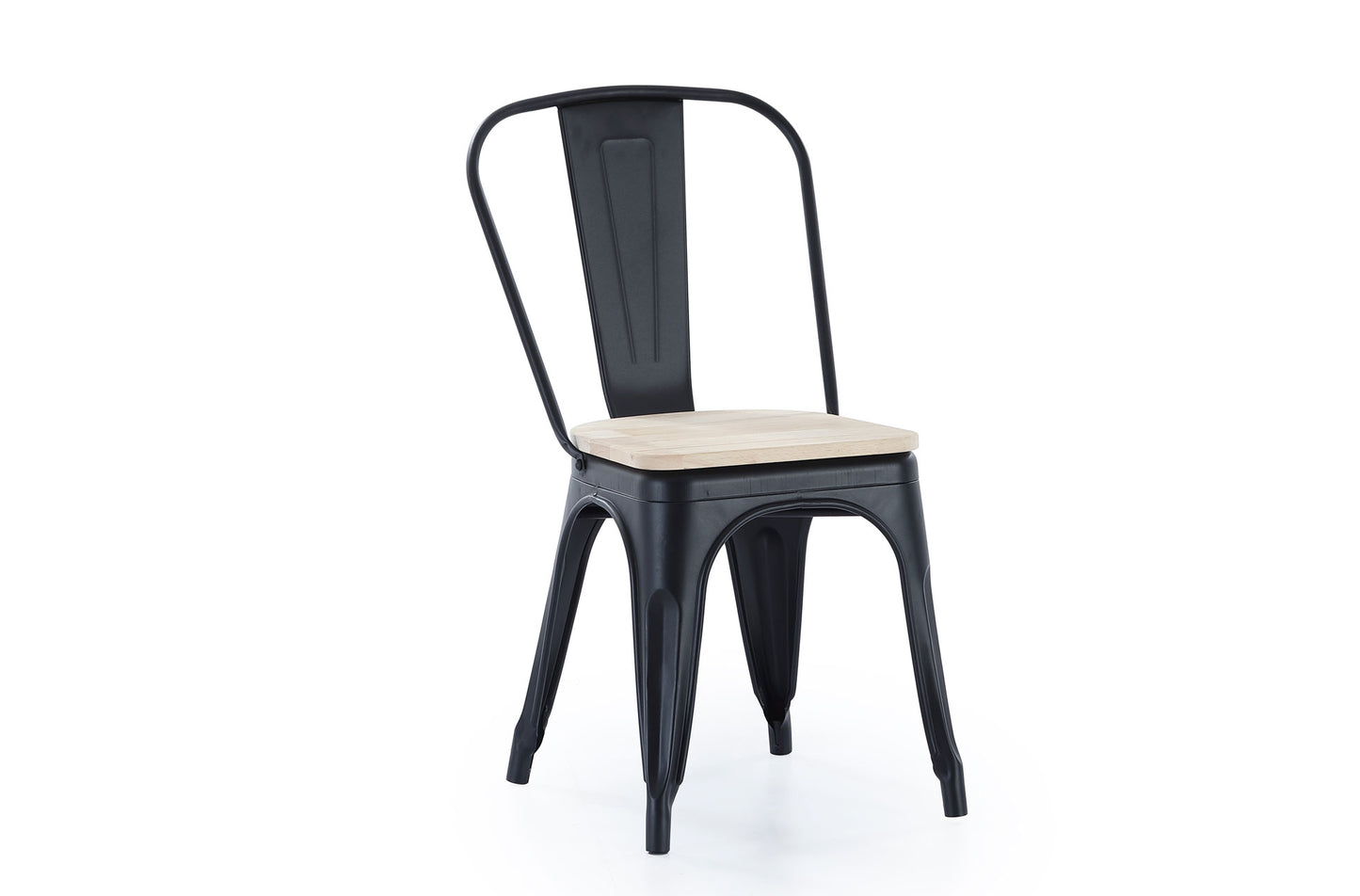 PACK x4 - SILLA COMEDOR RA NEGRO ASIENTO ROBLE NORDISH