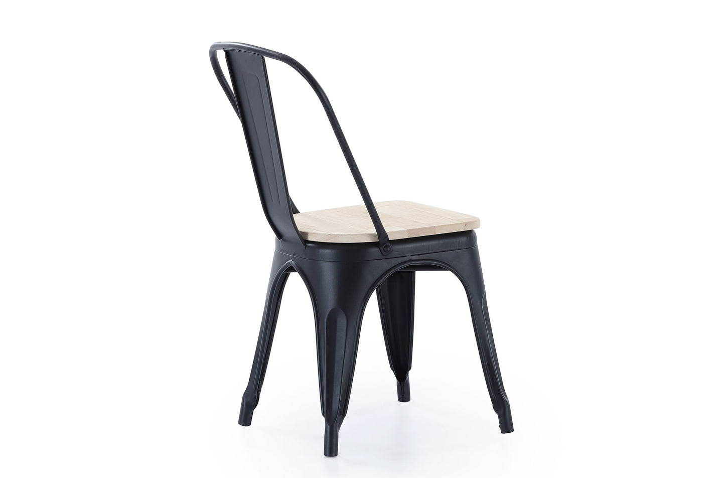 PACK x4 - SILLA COMEDOR RA NEGRO ASIENTO ROBLE NORDISH