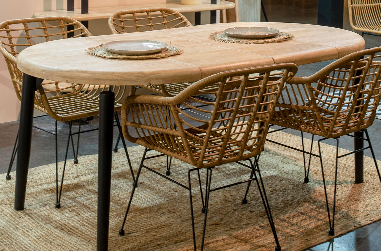 MESA COMEDOR REDONDA EXTENSIBLE 100/140/180 CM BORA BORA NORDISH / NEGRO
