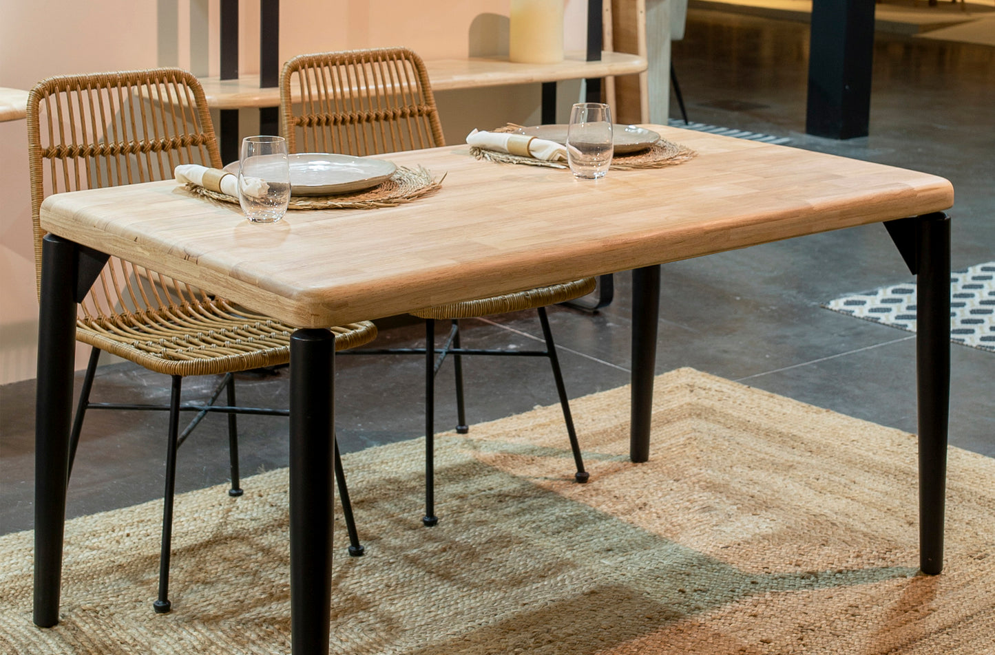 MESA COMEDOR FIJA KIOTO 140 x 80 CM NORDISH / NEGRO