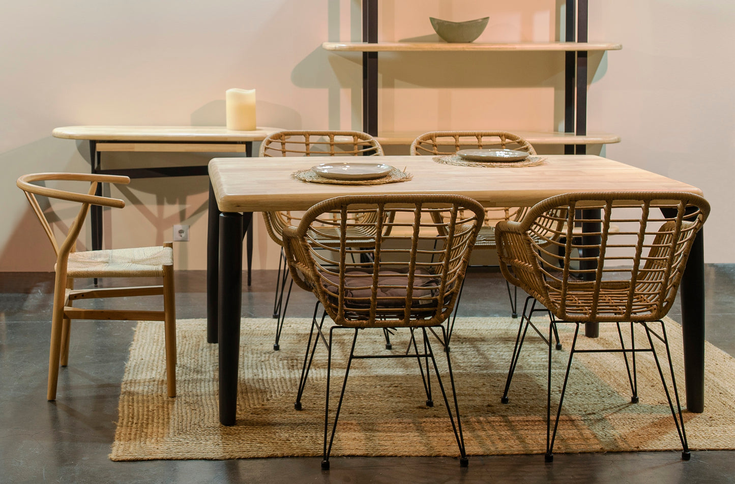 MESA COMEDOR FIJA KIOTO 160 x 100 CM NORDISH / NEGRO
