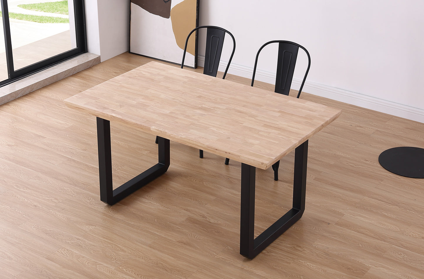 MESA COMEDOR FIJA ROMA 150 x 90 CM ROBLE NORDISH / NEGRO
