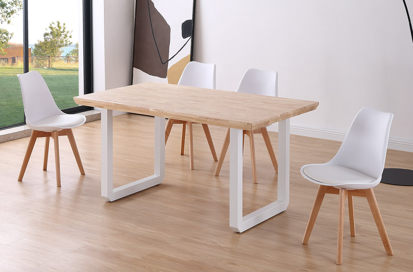 MESA COMEDOR FIJA ROMA 150 x 90 CM ROBLE NORDISH / BLANCO