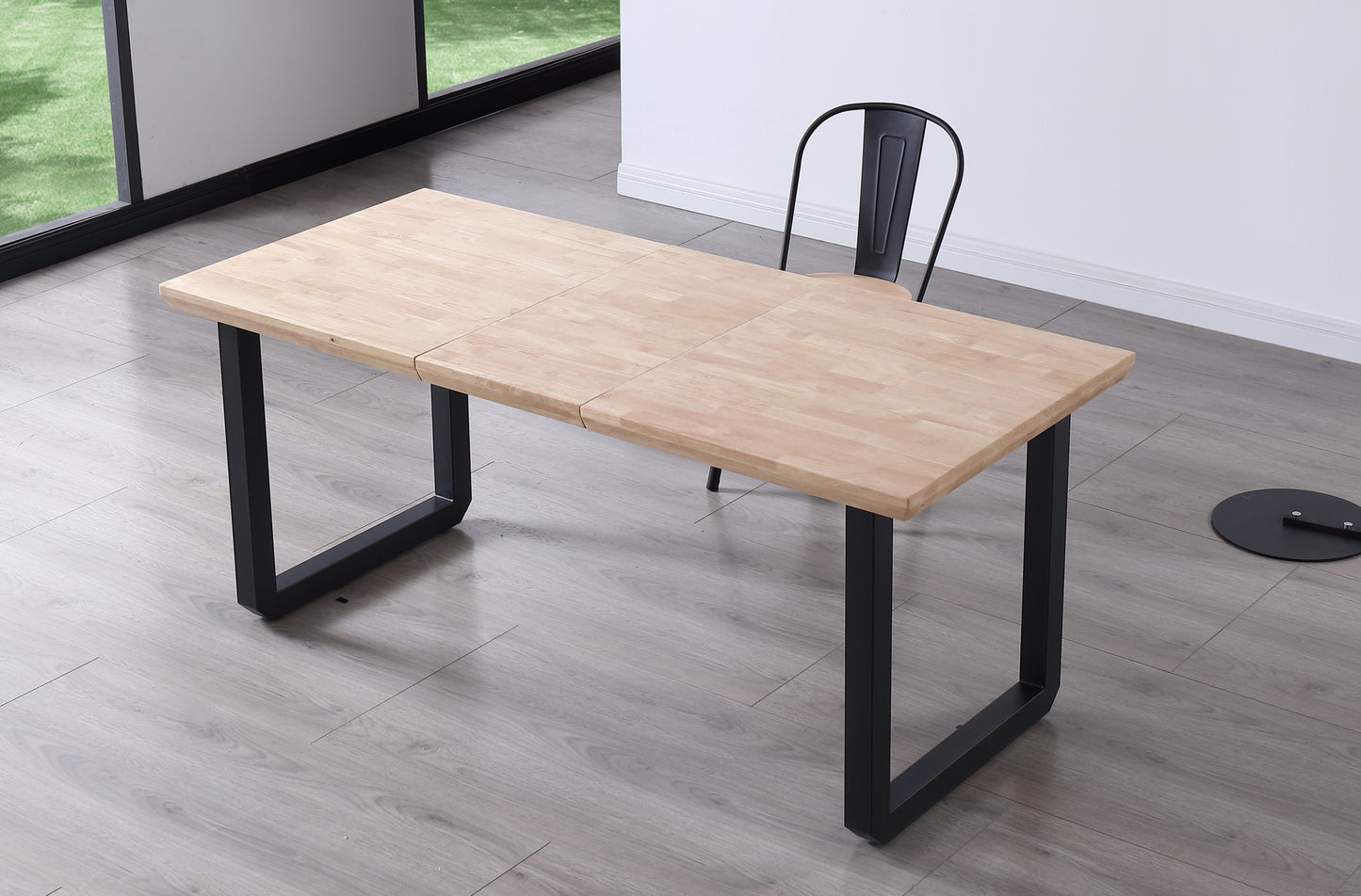 MESA COMEDOR EXTENSIBLE ROMA 140/180/220 x 80 CM ROBLE NORDISH / NEGRO