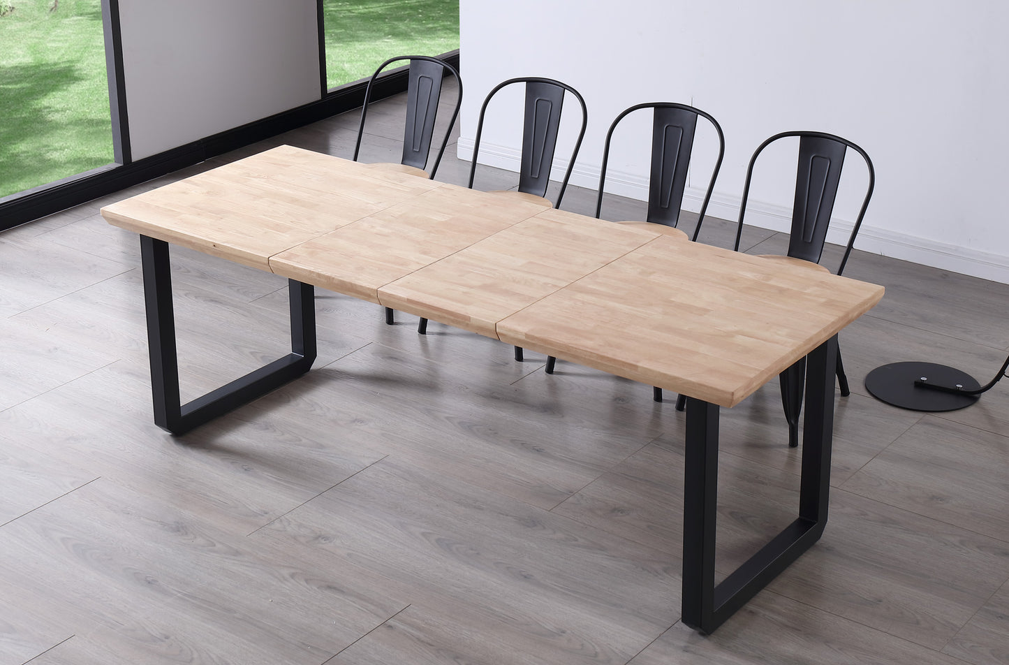 MESA COMEDOR EXTENSIBLE ROMA 140/180/220 x 80 CM ROBLE NORDISH / NEGRO