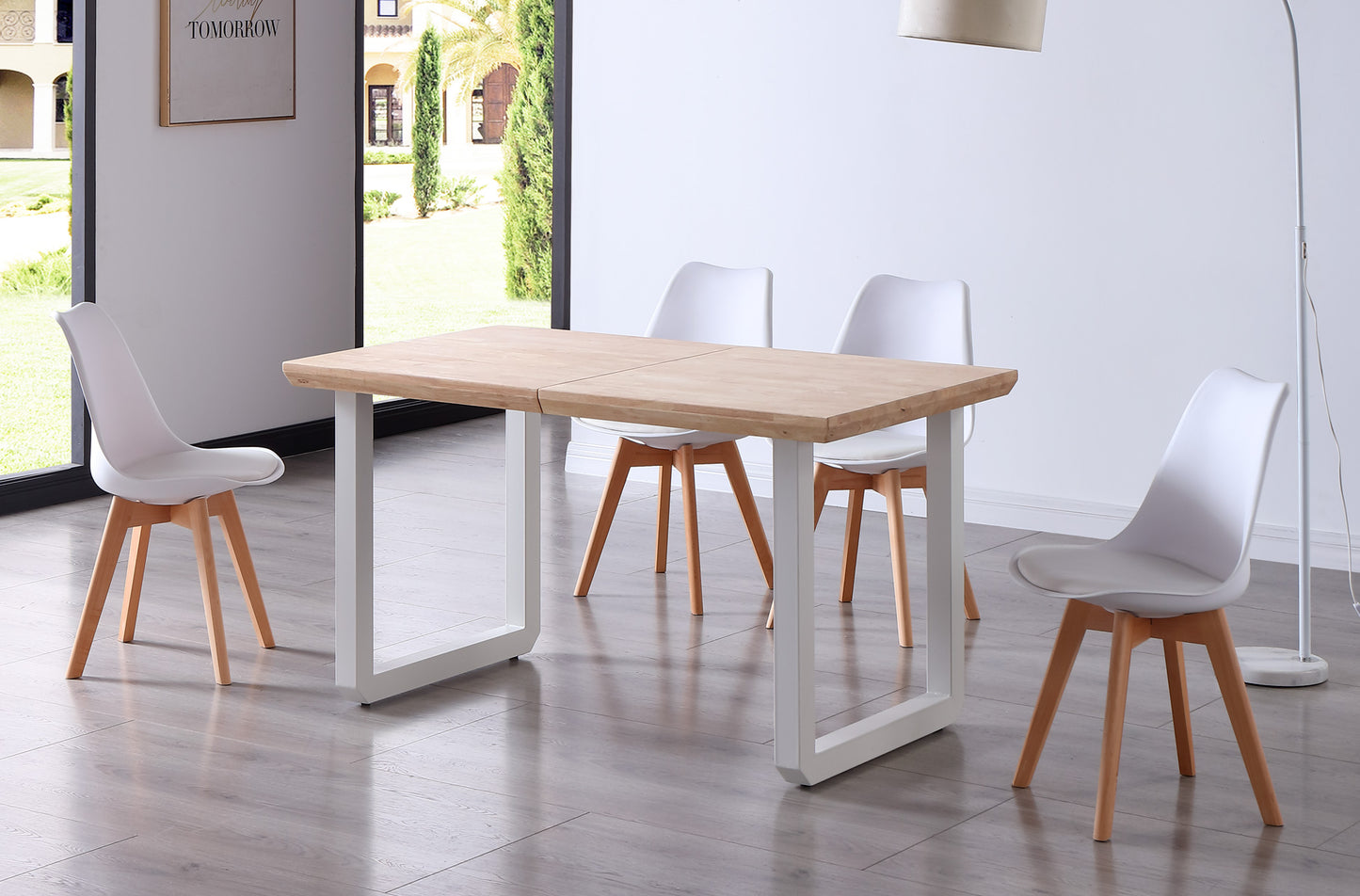 MESA COMEDOR EXTENSIBLE ROMA 140/180/220 x 80 CM ROBLE NORDISH / BLANCO