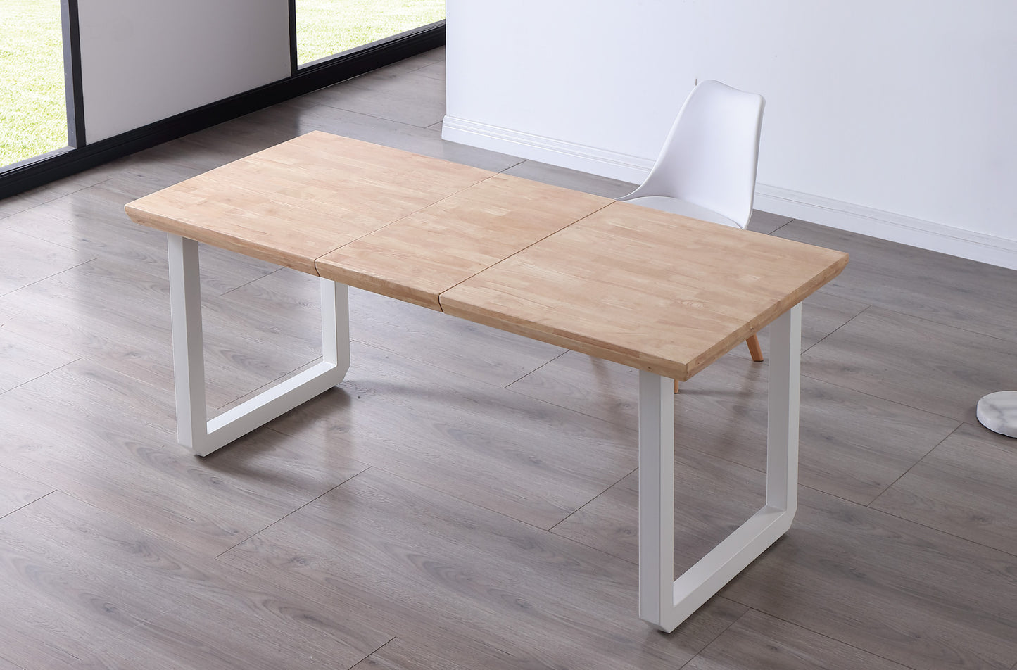 MESA COMEDOR EXTENSIBLE ROMA 140/180/220 x 80 CM ROBLE NORDISH / BLANCO