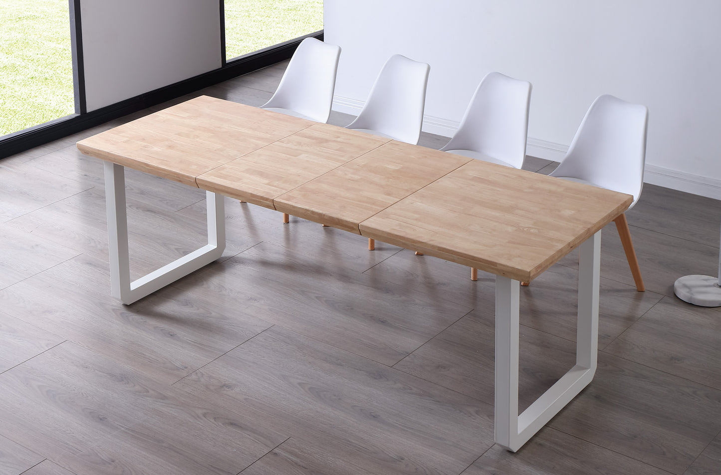 MESA COMEDOR EXTENSIBLE ROMA 140/180/220 x 80 CM ROBLE NORDISH / BLANCO