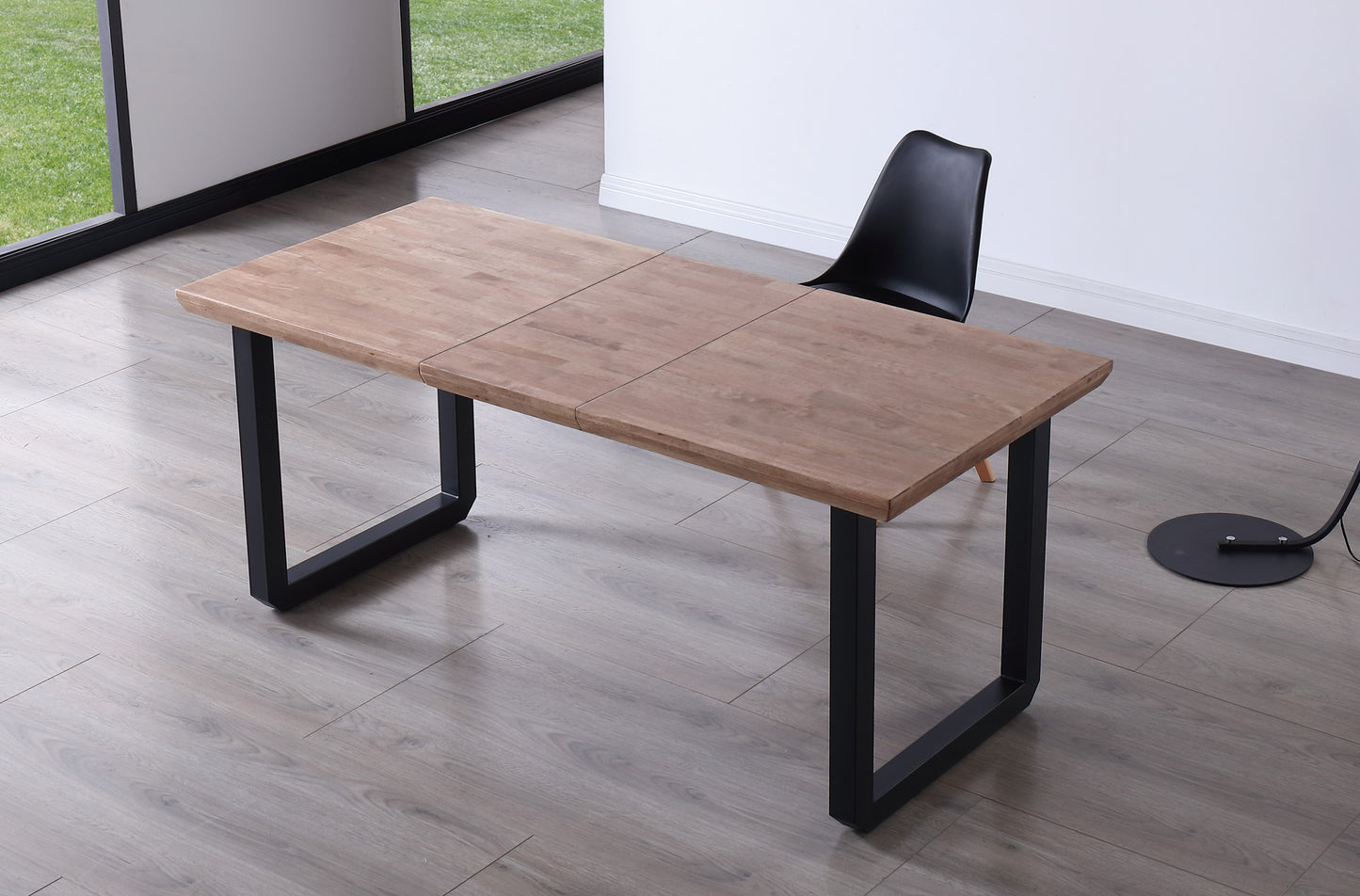 MESA COMEDOR EXTENSIBLE ROMA 140/180/220 x 80 CM ROBLE HONEY / NEGRO