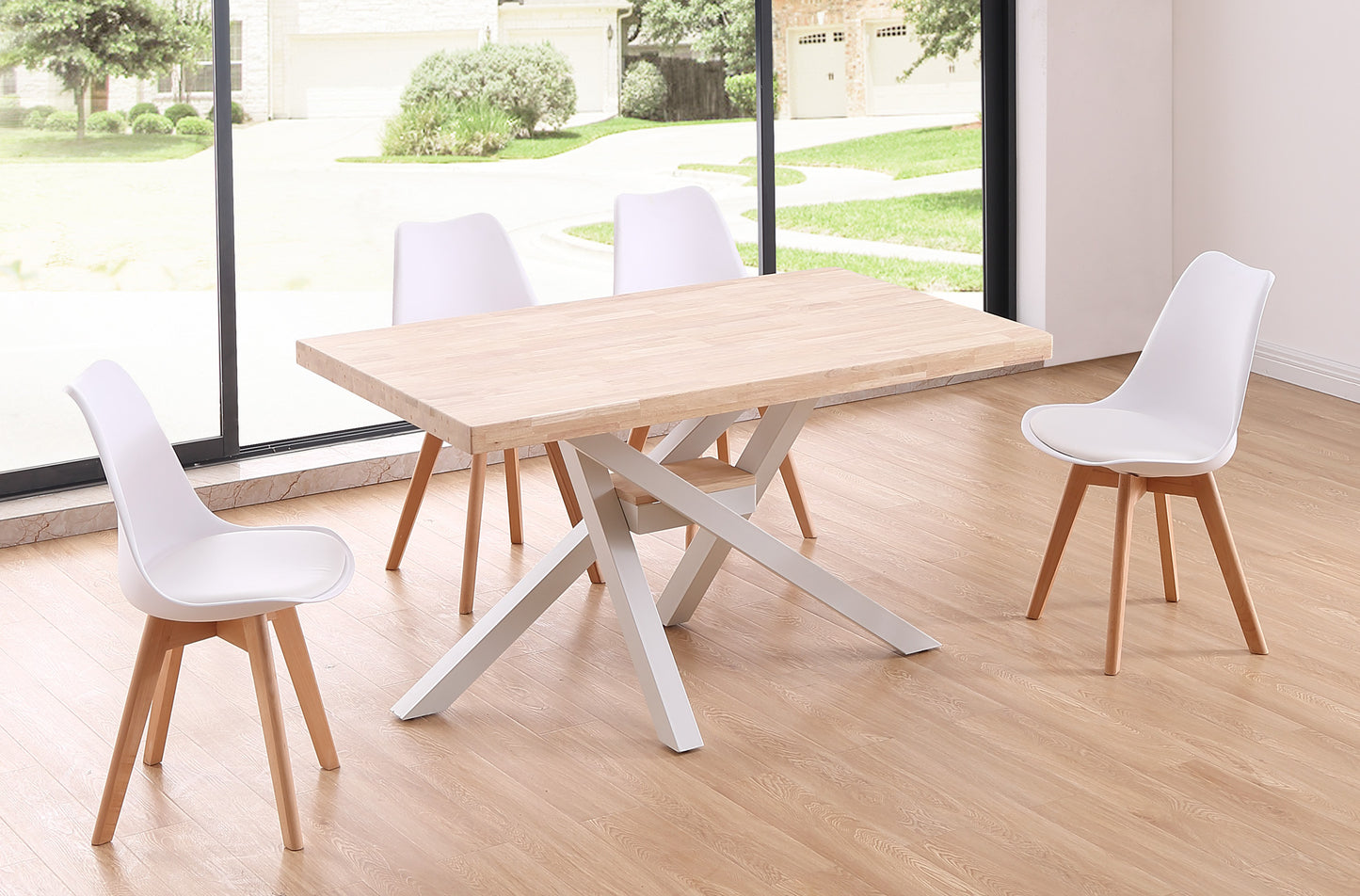 MESA COMEDOR FIJA MYKONOS 140 x 80 CM ROBLE NORDISH / BLANCO