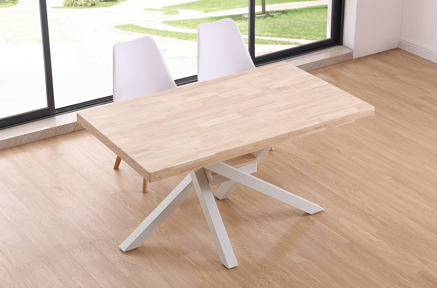 MESA COMEDOR FIJA MYKONOS 140 x 80 CM ROBLE NORDISH / BLANCO