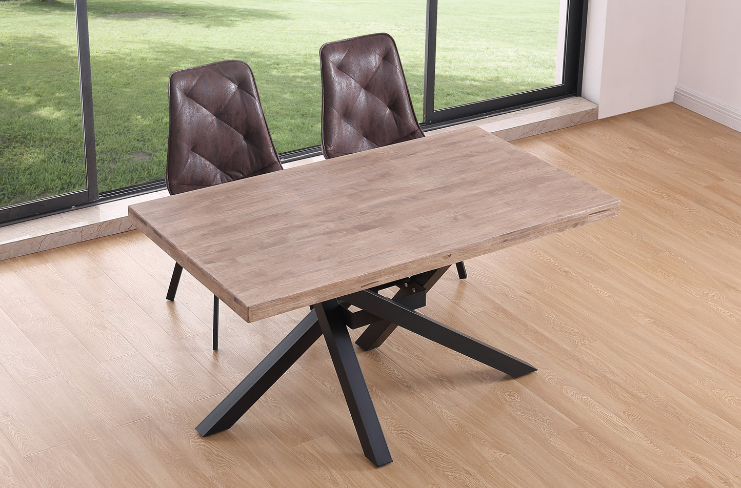 MESA COMEDOR FIJA MYKONOS 140 x 80 CM ROBLE HONEY / NEGRO