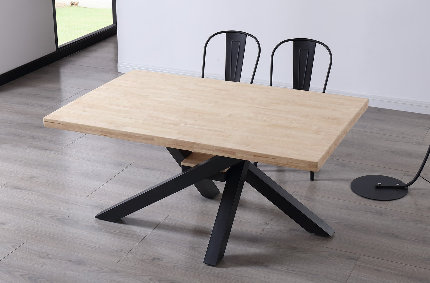 MESA COMEDOR FIJA MYKONOS 160 x 100 CM ROBLE NORDISH / NEGRO