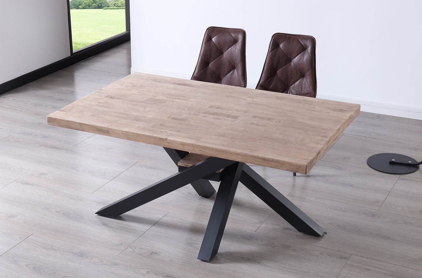 MESA COMEDOR FIJA MYKONOS 160 x 100 CM ROBLE HONEY / NEGRO