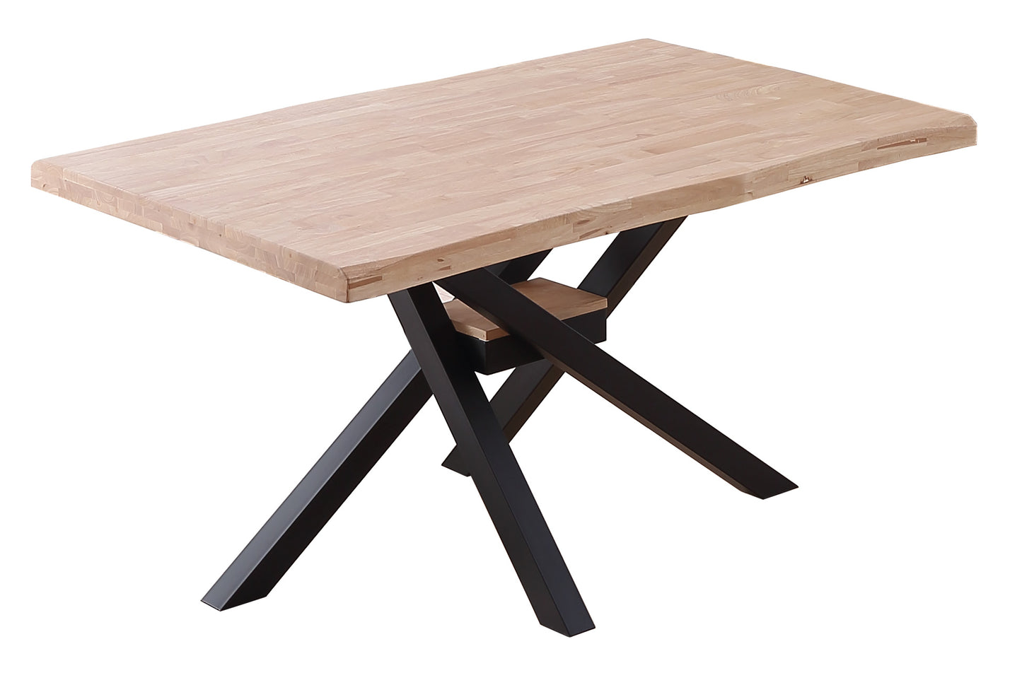 MESA COMEDOR FIJA MYKONOS 150 x 90 CM ROBLE NORDISH / NEGRO TAPA CON FORMA