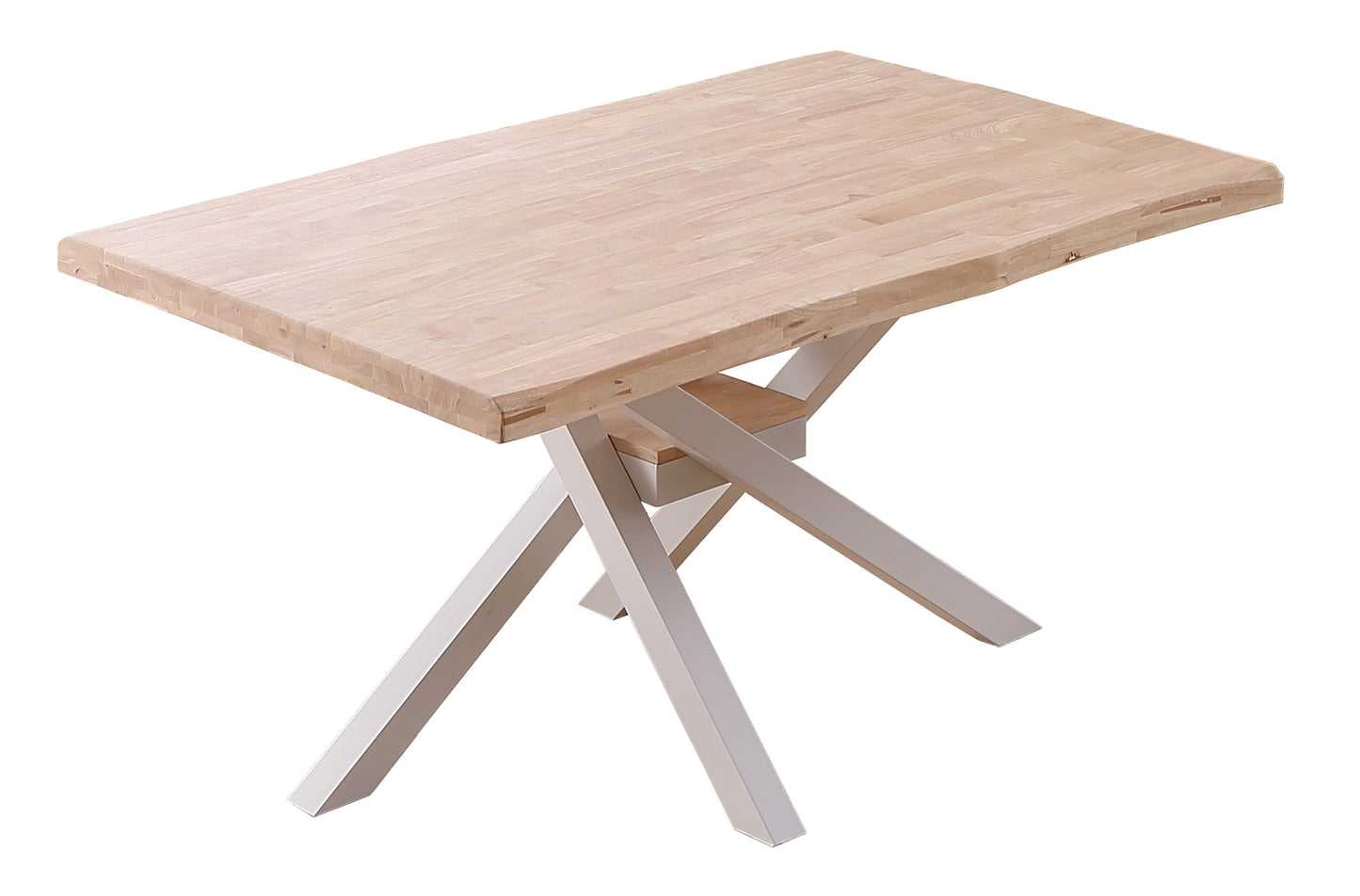 MESA COMEDOR FIJA MYKONOS 150 x 90 CM ROBLE NORDISH / BLANCO TAPA CON FORMA
