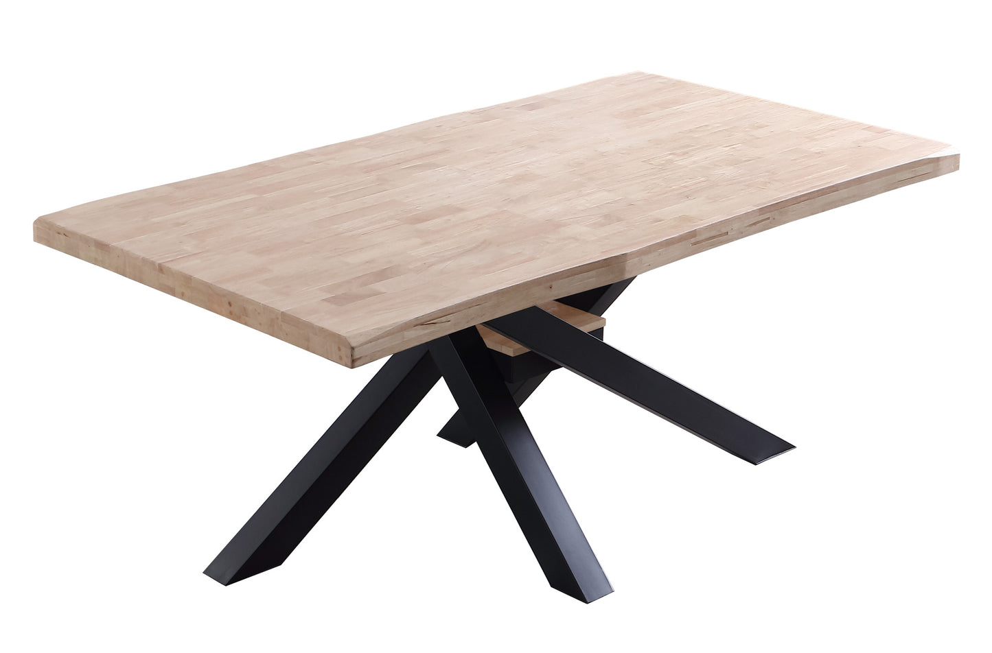 MESA COMEDOR FIJA MYKONOS 180 x 100 CM ROBLE NORDISH / NEGRO TAPA CON FORMA