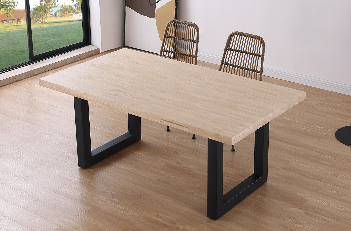 MESA COMEDOR FIJA TORONTO 180 x 100 CM ROBLE NORDISH / NEGRO